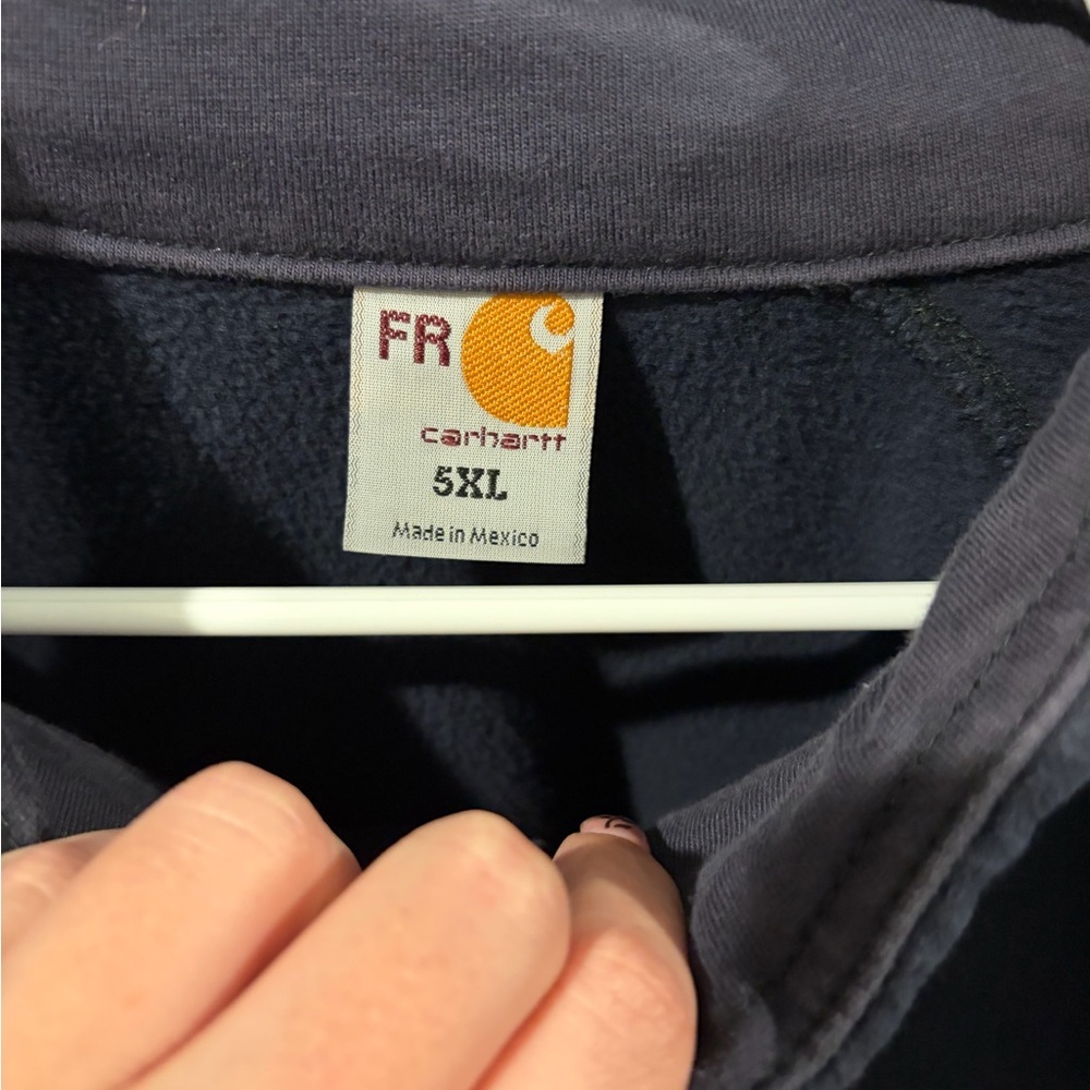 Carhartt FR Flame Resistant Full Zip Hooded Sweatshirt Dark Navy - Picture 3 of 4